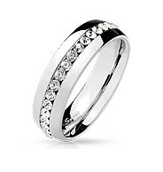 Eternity CZ Set Stainless Steel Dome Rings